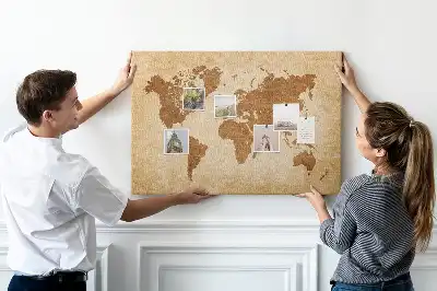 Nástěnka do dětského pokoje Mapa světa ve starém stylu