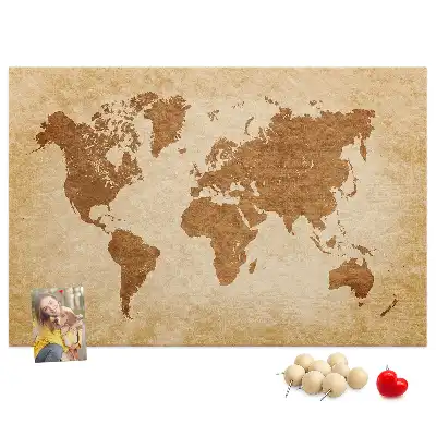 Nástěnka do dětského pokoje Mapa světa ve starém stylu