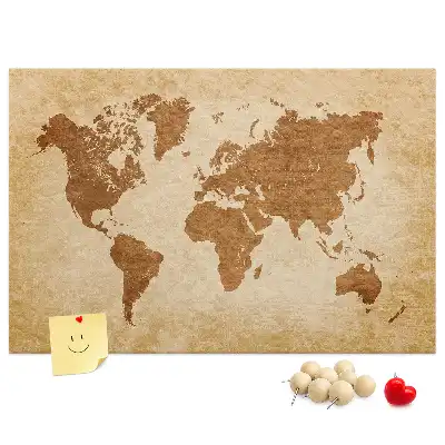 Nástěnka do dětského pokoje Mapa světa ve starém stylu