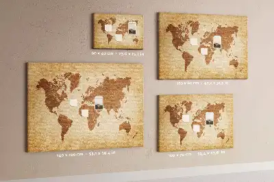 Nástěnka do dětského pokoje Mapa světa ve starém stylu
