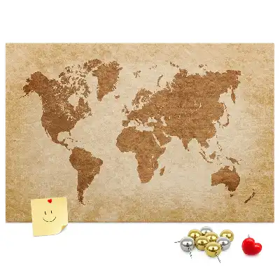 Nástěnka do dětského pokoje Mapa světa ve starém stylu