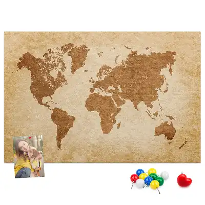 Nástěnka do dětského pokoje Mapa světa ve starém stylu