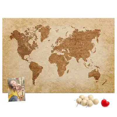 Nástěnka do dětského pokoje Mapa světa ve starém stylu
