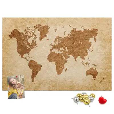 Nástěnka do dětského pokoje Mapa světa ve starém stylu