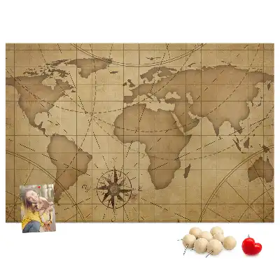 Nástěnka do dětského pokoje Mapa světa ve vintage stylu