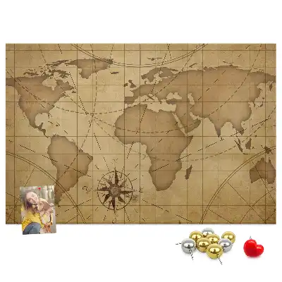 Nástěnka do dětského pokoje Mapa světa ve vintage stylu