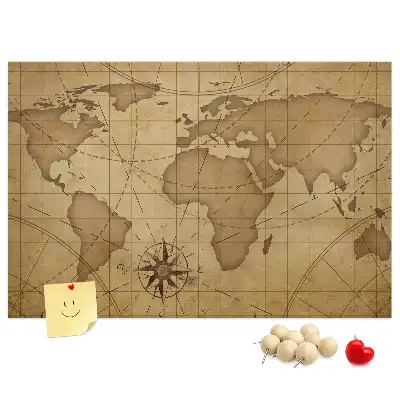 Nástěnka do dětského pokoje Mapa světa vintage