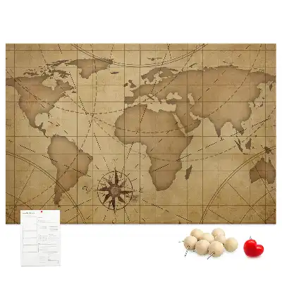 Nástěnka do dětského pokoje Mapa světa ve vintage stylu