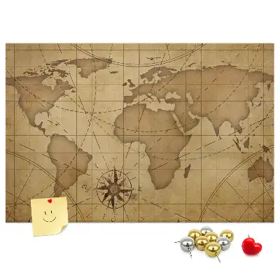 Nástěnka do dětského pokoje Mapa světa vintage