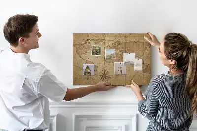 Nástěnka do dětského pokoje Mapa světa ve vintage stylu