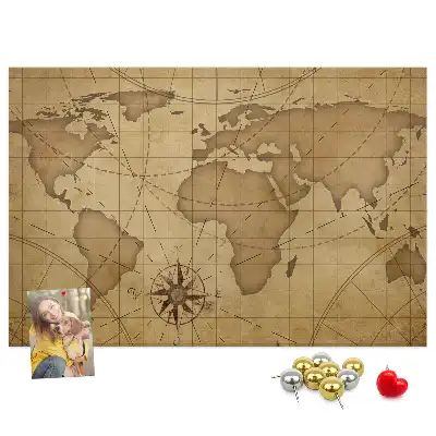 Nástěnka do dětského pokoje Mapa světa vintage