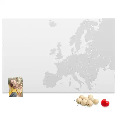 Korková nástěnka s mapou Evropy