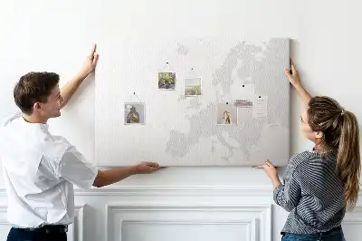 Korková nástěnka s mapou Evropy