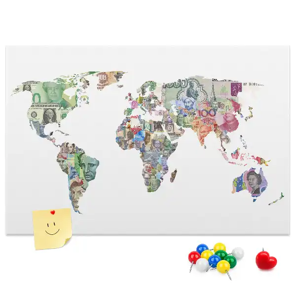 Korková tabule Bankovky s mapami