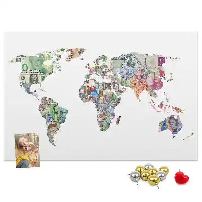 Korková tabule Bankovky s mapami