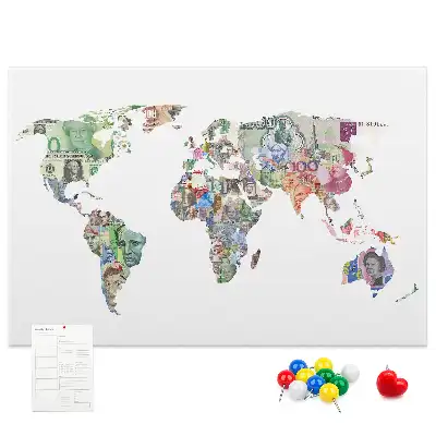 Korková nástěnka s mapou světa