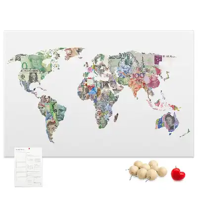 Korková tabule Bankovky s mapami