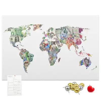 Korková tabule Bankovky s mapami