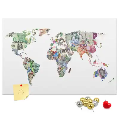 Korková tabule Bankovky s mapami