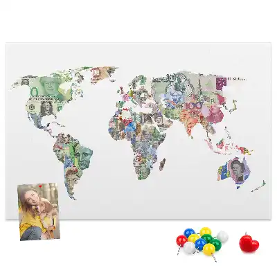 Korková tabule Bankovky s mapami