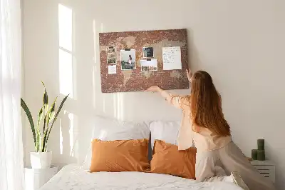 Korková tabule Mapa světa na cihle