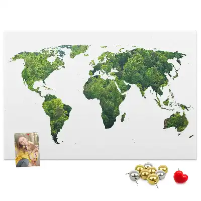 Korková tabule Mapa světa ekologie
