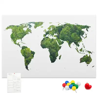Korková tabule Mapa světa ekologie