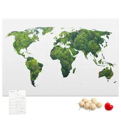 Korková tabule Mapa světa ekologie