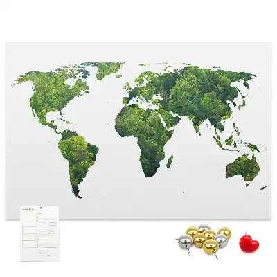 Korková tabule Mapa světa ekologie