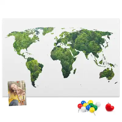 Korková tabule Mapa světa ekologie