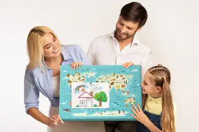 Nástěnka do dětského pokoje Mapa světa zvířat