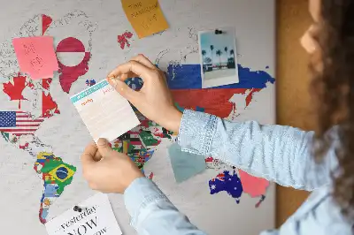 Korková tabule Mapa státních vlajek