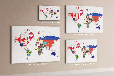 Korková tabule Mapa státních vlajek