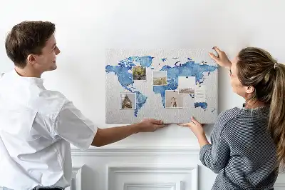 Korková tabule Mapa světa s akvarelem