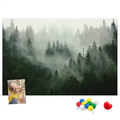 Nástěnka do dětského pokoje Les v mlze ráno