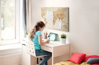 Nástěnka do dětského pokoje Politická mapa světa