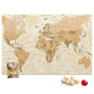 Nástěnka do dětského pokoje Politická mapa světa