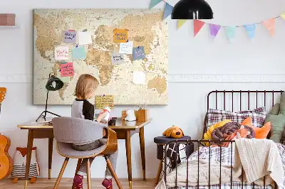 Nástěnka do dětského pokoje Politická mapa světa