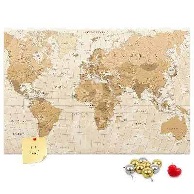 Nástěnka do dětského pokoje Politická mapa světa