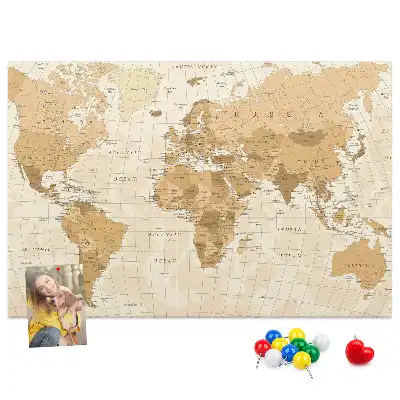 Nástěnka do dětského pokoje Politická mapa světa