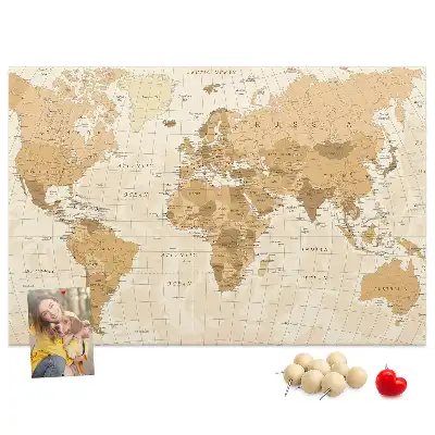 Nástěnka do dětského pokoje Politická mapa světa