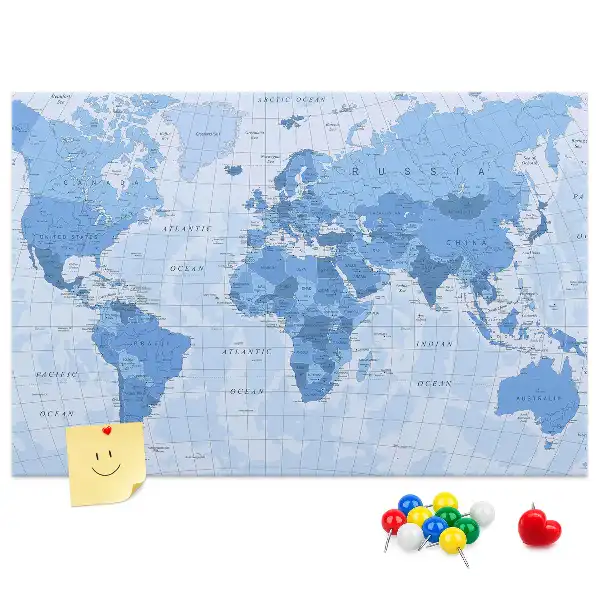 Nástěnka korková Politická mapa světa