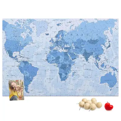 Nástěnka korková Politická mapa světa