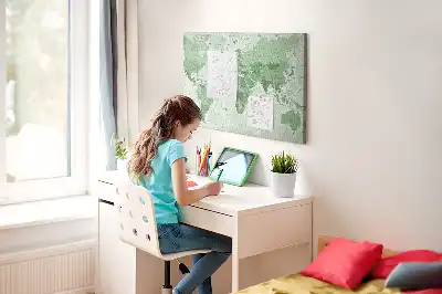 Korková nástěnka Mapa světa se státními hranicemi