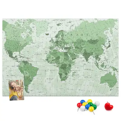 Korková nástěnka Mapa světa se státními hranicemi