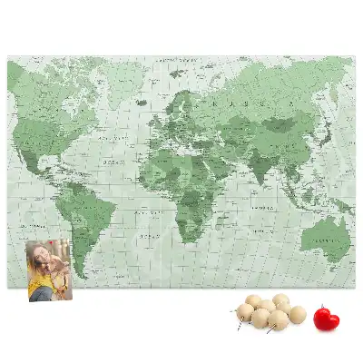 Korková nástěnka Mapa světa se státními hranicemi
