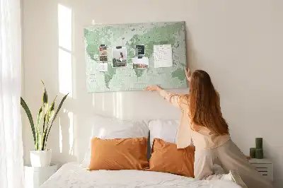 Korková nástěnka Mapa světa se státními hranicemi
