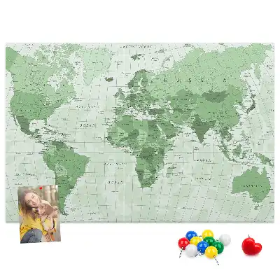 Korková nástěnka Mapa světa se státními hranicemi