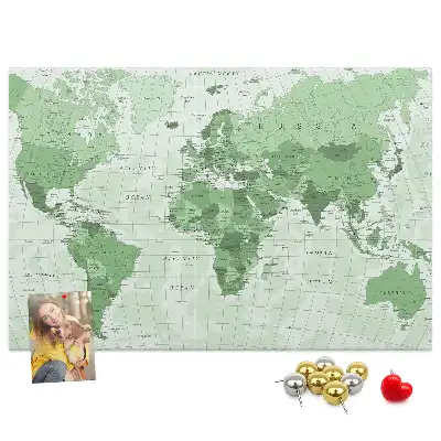 Korková nástěnka Mapa světa se státními hranicemi