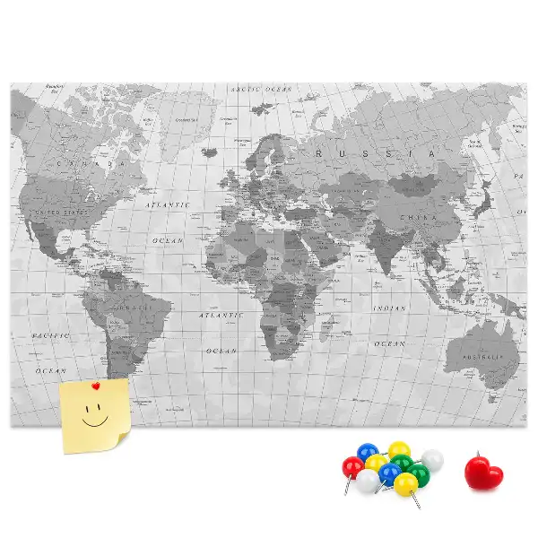 Nástěnka do dětského pokoje Školní politická mapa světa